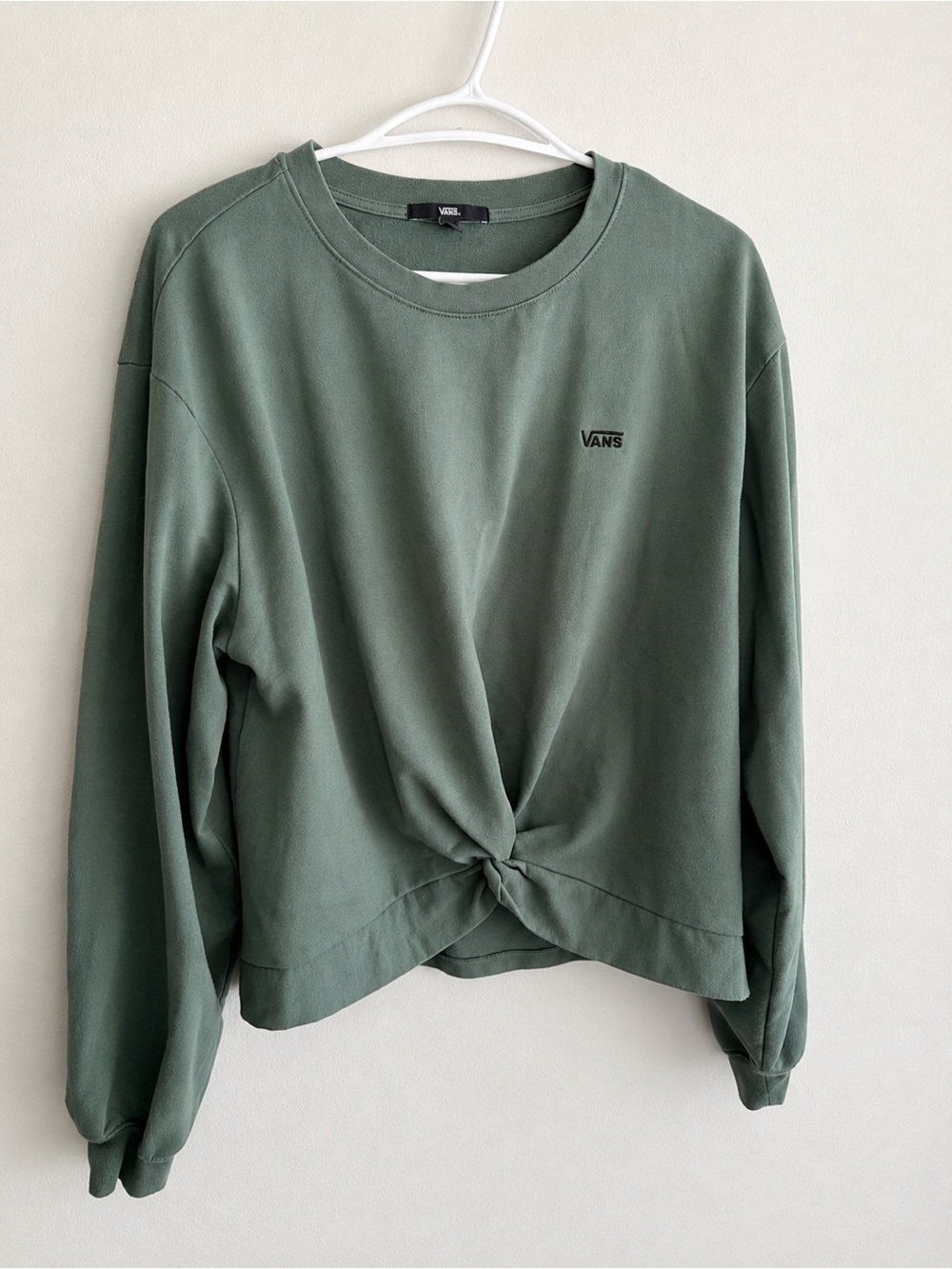 Vans Olive Green Twist-Knot Pullover Sweatshirt